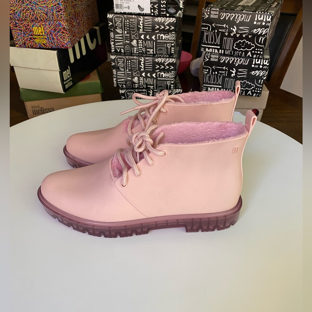 Pink girly Melissa Women boots size 6